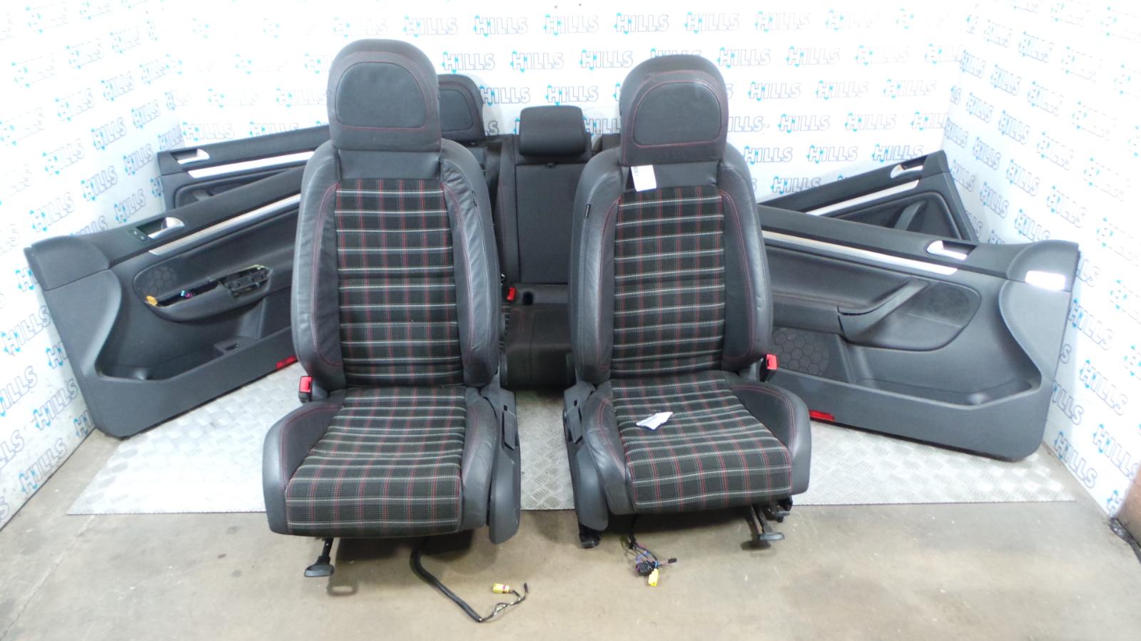 VW MK5 GOLF GTi EDITION 30 HALF LEATHER CHECKERED INTERIOR SEATS DOOR