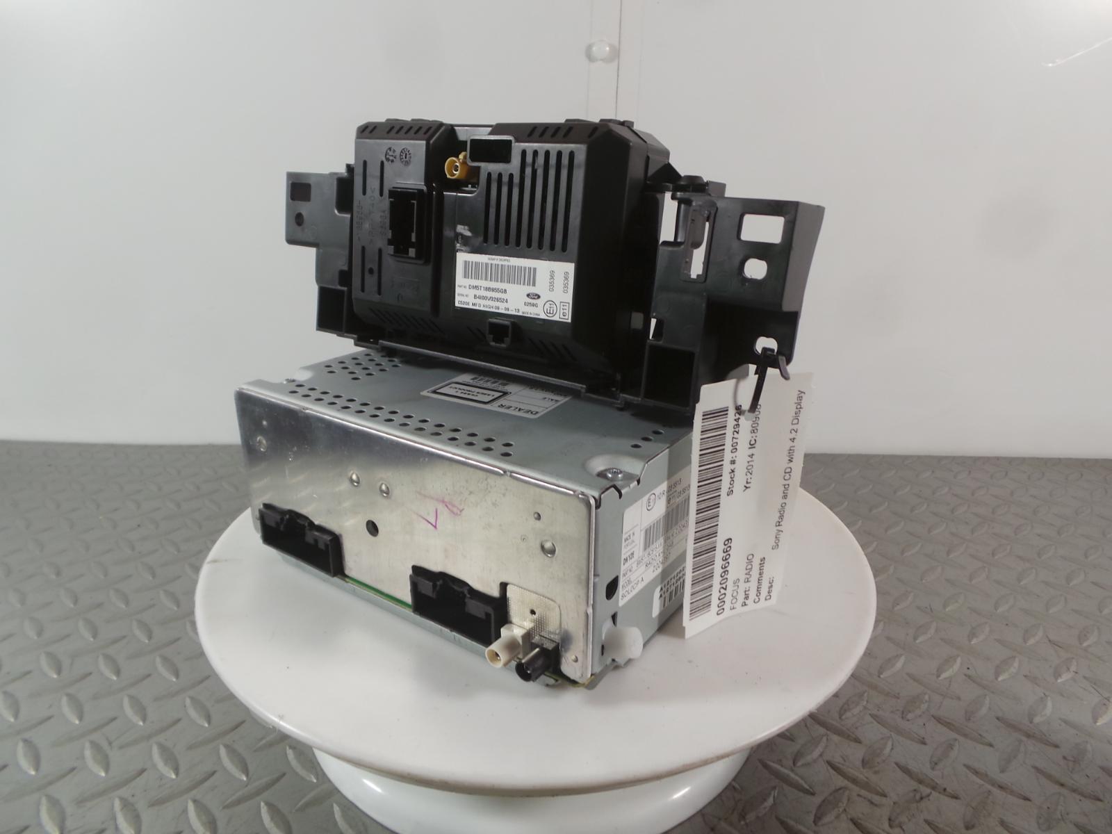 2014 FORD FOCUS SONY DAB AHU CD PLAYER RADIO HEAD UNIT + CODE BLACK